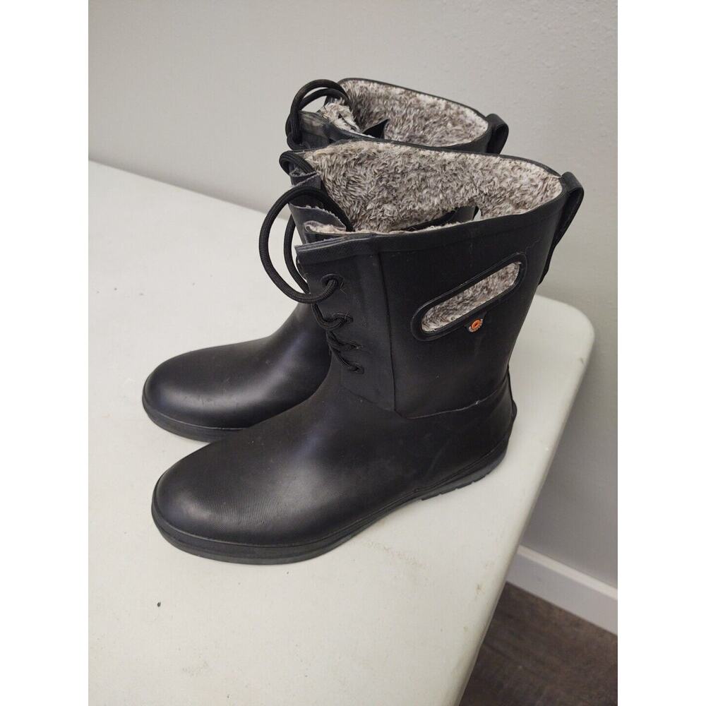 Size 11 Excellent Bogs Amanda II Lace Women's Rain Boots, Black